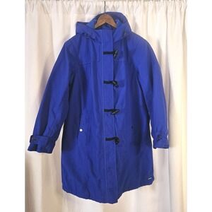 Lands End Women's Size 1X  Squall Duffle Toggle Coat Parka Electric Blue Warm